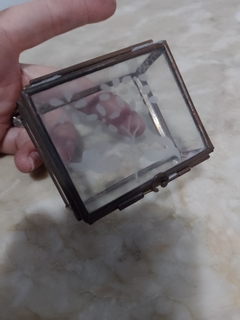 Porta Jóias Antigo em Vidro e Latão - comprar online