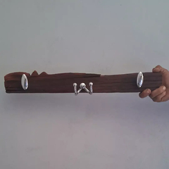 Porta Toalha em Madeira Nobre Rústicas com Ganchos em Metal