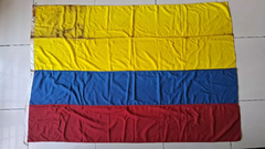 Antiga Bandeira do Colombia de Navio em Tecido