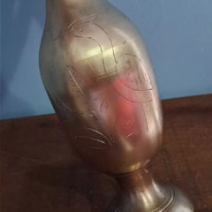 Antiga Floreira / Vaso Indiano em Bronze Maciço