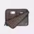 Case para notebook de 14 polegadas com estampa xadrez, mostrando compartimentos para celular e canetas.