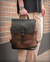 Mochila de couro masculina - Pelli Brasil - Marrom  Café - 