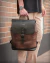 Mochila de couro masculina - Pelli Brasil - Marrom  Café - 