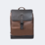 mochila de couro para notebook modelo kingsfor mesclando os couros texas e preto ótima para viagens
