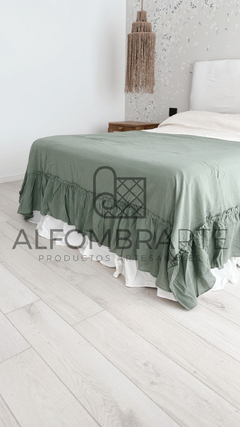 Pie de cama volado ancho ♥️ VERDE - comprar online