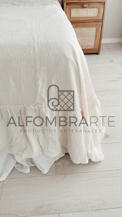 Pie de cama volado ancho ♥️ NATURAL
