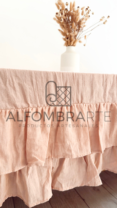 Mantel de Gasa con volados - Medida: 2.50 x 1.80 - ROSA - comprar online