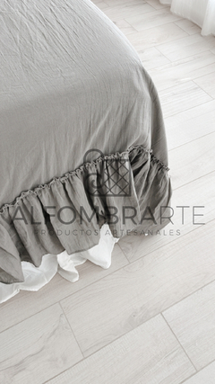 Pie de cama volado ancho ♥️ GRIS ELEFANTE - comprar online