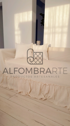 Cubre Sillón volado ancho ♥️ Medida: 3.00 x 2.30 - NATURAL - Alfombrarte