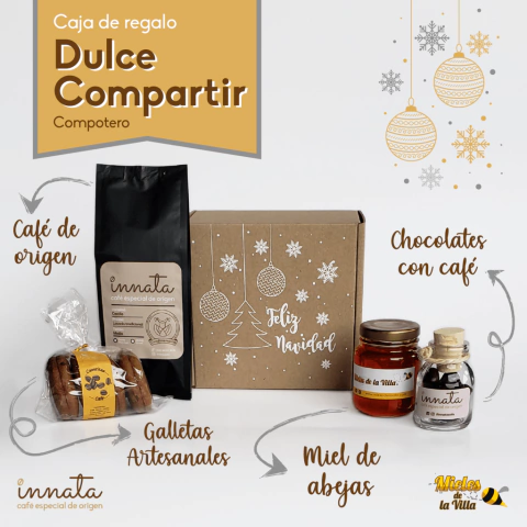 Navidad - Caja de regalo DULCE COMPARTIR compotero - Innata Café