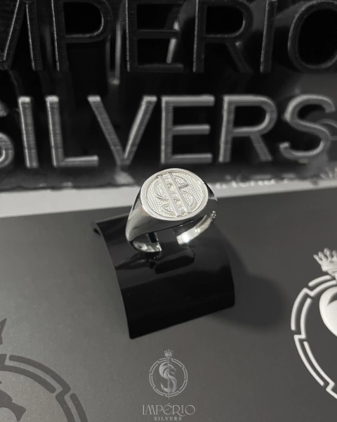 Anel de prata 950 modelo CIFRÃO REDONDO - Todas as numerações