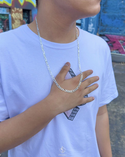 Corrente 5mm 70cm modelo 3x1 em prata italiana 925 