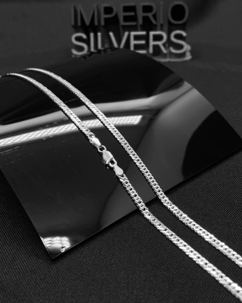 Corrente de prata 925 modelo DUPLO GRUMET 4mm 70cm 