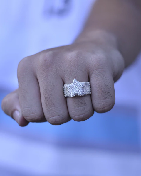 Anel de prata 925 modelo ESTRELA ICE - Todas as numerações