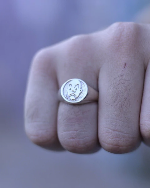 Anel de prata 925 modelo PALHAÇO P - Todas as numerações