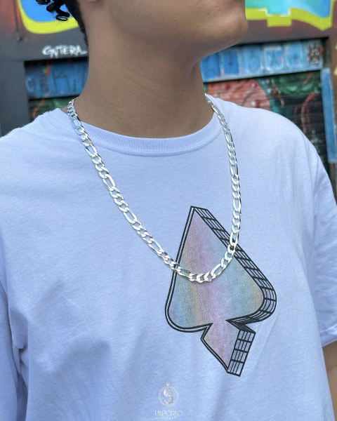 Corrente 10mm 70cm modelo 3x1 em prata italiana 925 