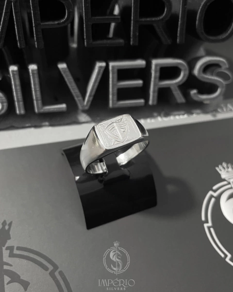 Anel de prata 950 modelo FÉ - Todas as numerações