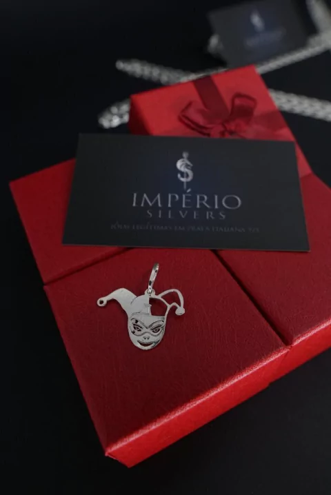 Pingente de prata 925 modelo arlequina