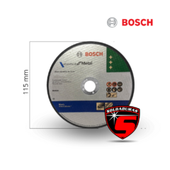 El disco de corte Bosch Ø 115 x 1.00 x 22.23 es una herramienta de alta precisión diseñada para cortes eficientes en materiales como metal, acero inoxidable y otros metales