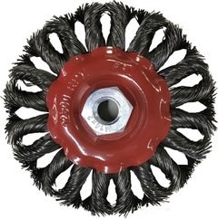 Cepillo Circular Trenzado 115 mm Ideal para tareas de desbaste y limpieza en superficies metálicas.