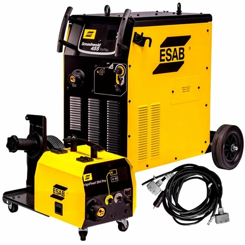 La soldadora Smashweld 455 con Origo Feed 304 ofrece alta potencia y rendimiento para trabajos exigentes. 