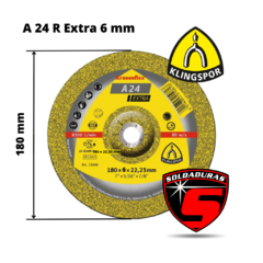 Disco abrasivo Klingspor A 24 Extra de 180 mm, ideal para desbaste