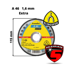 DISCO A 46 EXTRA 115 X 1.60 mm KLINGSPOR