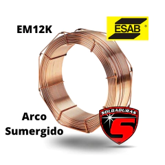 Bobina de alambre para arco sumergido EM12K de 3.25 mm, marca ESAB.