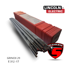 electrodo Grinox 29 es ideal para soldadura en acero inoxidable, ofreciendo un diámetro de 4,00 mm y una longitud de 350 mm