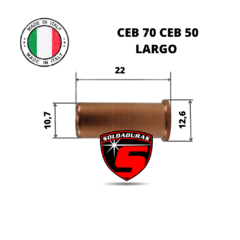 La "Tobera Plasma CEB 70 Larga" es un componente especializado utilizado en equipos de corte por plasma.