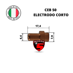 El electrodo plasma CEB 50 corto tiene un diseño compacto