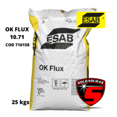 El fundente arco sumergido OKFLUX 10.71 (Cod 716158) en presentación de 25 kg garantiza una soldadura estable y de alta calidad, optimizando la protección y limpieza del cordón de soldadura.