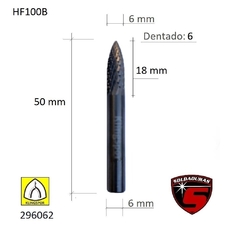 FRESA CONICA PUNTA AGUDA 6 X 18 / Dentado: 6 Cod: 296062 - comprar online