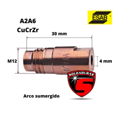 El tubo de contacto para arco sumergido de 4 mm Cod 716821 garantiza una conducción eficiente de la corriente en procesos de soldadura. 
