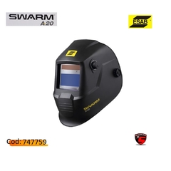 La máscara fotosensible ESAB A20 Swarm (Código: 747759) ofrece protección avanzada con oscurecimiento automático y un diseño cómodo para largas jornadas de trabajo en soldadura. 