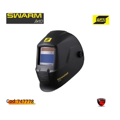 La máscara fotosensible ESAB A10 Swarm ofrece protección avanzada contra los rayos UV y la luz intensa. Su diseño ligero y ajustable garantiza comodidad durante largas jornadas de trabajo.