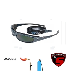 La antiparra ergonómica UCU361S cuenta con patillas y banda de sujeción, brindando comodidad y ajuste seguro