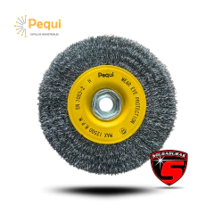 Cepillo circular rizado de acero 100 x 19 mm con rosca M14. 