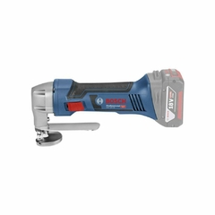 La cizalla Bosch GSC 18V-16 es una herramienta de corte diseñada para uso profesional en trabajos de metal. Funciona con una batería de 18V (no incluida) y ofrece alta movilidad y rendimiento en cortes precisos.