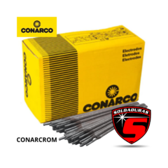 El electrodo Conarcrom 1400 Ø 5,00 de Conarco recomendado para aplicaciones en aceros especiales y reparación de piezas sometidas a desgaste.