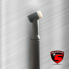 Cuello flexible para torcha TIG WP26, con diseño ergonómico y acabado texturizado.
