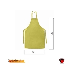 El delantal de descarne amarillo 60 x 90 cm ofrece protección resistente para trabajos industriales. 