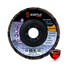 Disco flap Max 115 x 22 mm grano 60. Ideal para desbaste y terminación en metales