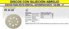 Disco abrasivo PS 33 CK de 125 mm con sujeción abrojo, adecuado para roto orbital y antiempastante