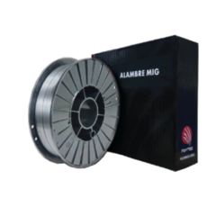 El alambre Flux sin gas 71T11 Ø de la marca Foxtter viene en un paquete de 4.5 kg, ideal para soldaduras sin gas. Su diámetro de 0.80 mm