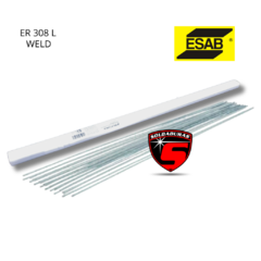 La varilla Weld T 308L de 2,00 mm viene en una presentación de 5 kg, perfecta para trabajos de soldadura en acero inoxidable con alta resistencia.