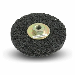 Disco abrasivo NT SCR de 115 mm de diámetro y 13 mm de grosor, con rosca M-14, diseñado para pulido y acabado. 	