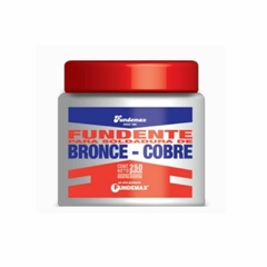 Envase de fundente para soldadura de bronce y cobre de 250 gramos de la marca Fundemax.