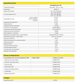 El plasma HandyPlasma Conarco tiene una potencia de 45 amperios, viene con un diseño compacto y es ideal para corte de metales en proyectos pequeños o medianos.