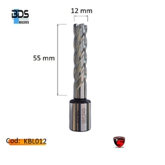 La fresa Weldon anular de 12 mm de diámetro y 55 mm de longitud está diseñada para ofrecer cortes precisos y duraderos en materiales resistentes. 